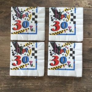 4 packs 30th Birthday Napkins VTG Unopened
